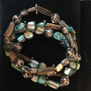 Set of 3 beaded bracelet bangles‎